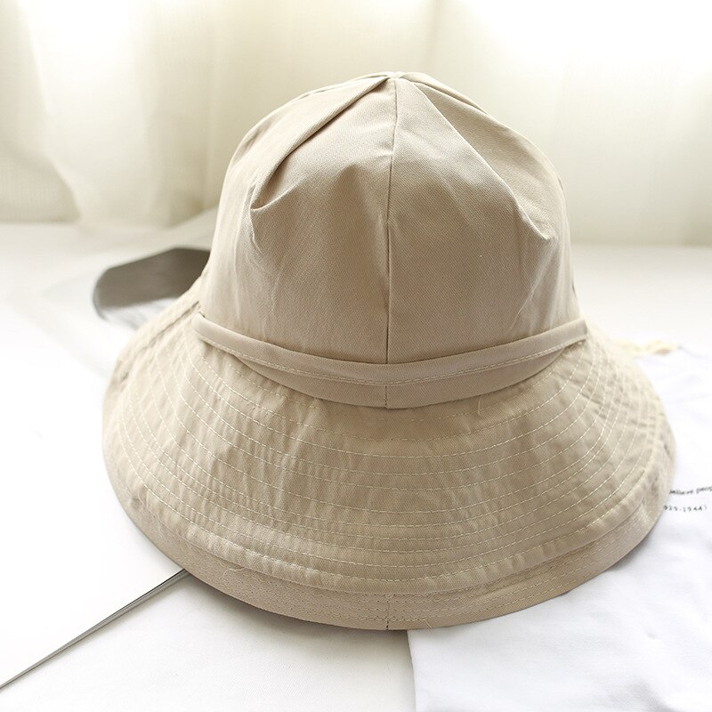 Visser hoed vrouwelijke Koreaanse versie van de literaire en artistieke grote hoed dakranden zon-proof hoed brede dakranden dome tie bassin hoed: Army Green