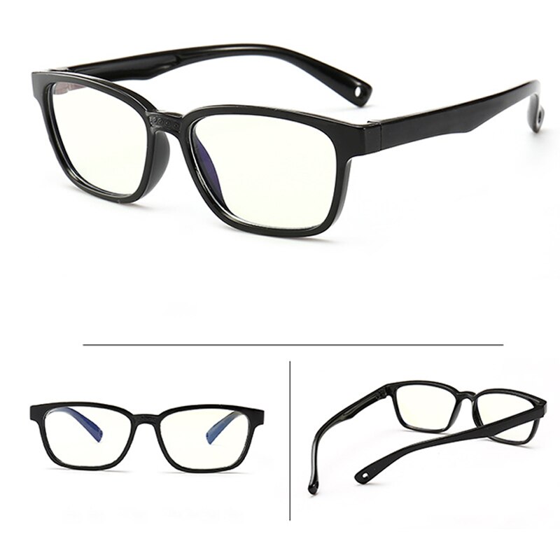 Børns optiske briller, der kan bøjes i et stykke, sikre briller, almindeligt spejl, anti-blåt lys, silikone beskyttelsesbriller: B