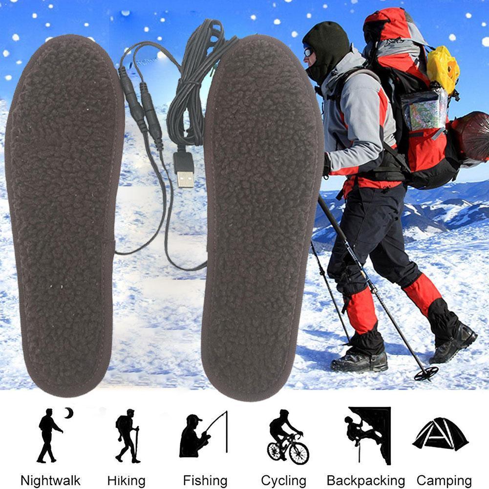 Electric Heated Insoles Battery Warmer Men Women Usb Insoles Insole Heating Warm Winter Ski Keep Boot Heated Insole Foot He R8P2