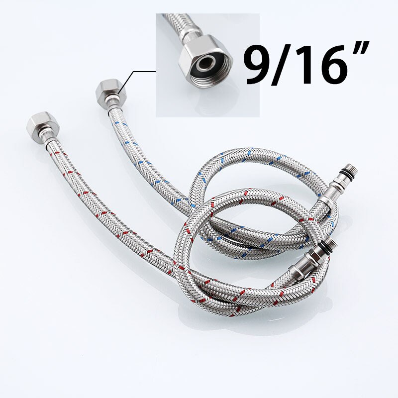 Badkamer en keuken kraan connector slang rvs kraan flexibletube pijp Sanitair Slang 2 stuks: 9-16