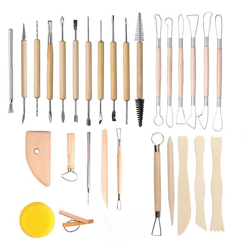 Pottery Tools For Sculpting Wax Carving Ceramic Polymer Clay Cutter Modeling Making Ceramic Set Shape Smoothing Wood Knife Klin