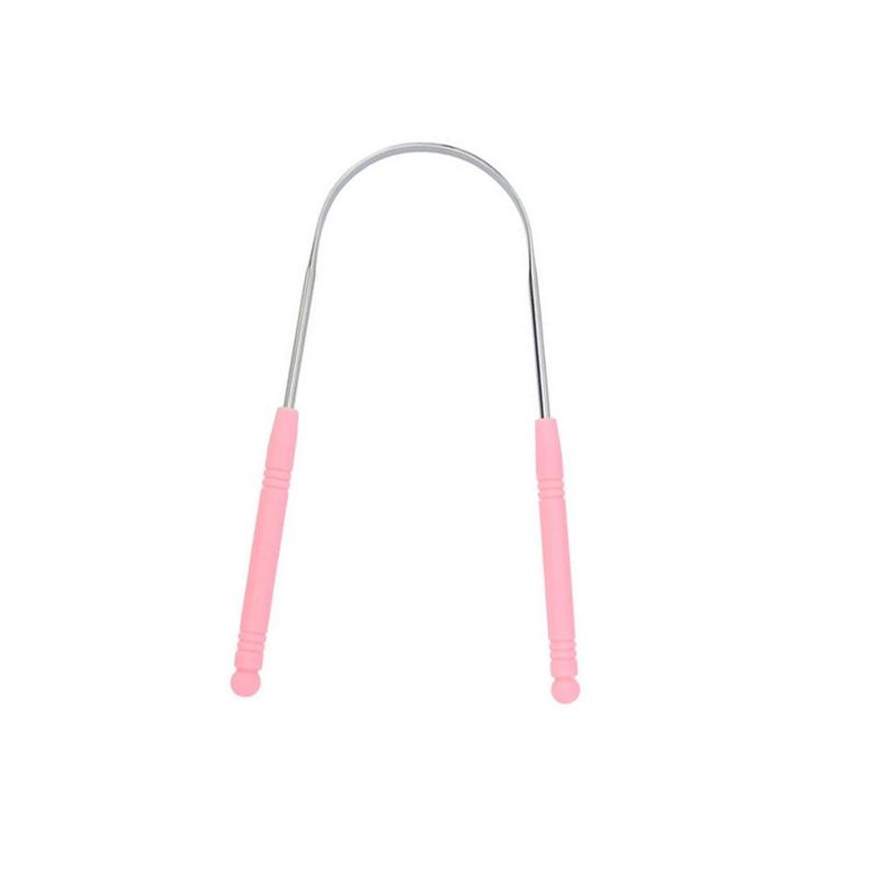 1PCS Tongue Scraper Steel Tongue Cleaner Toothbrush Hygiene High Brush Tongue Y8F1: pink