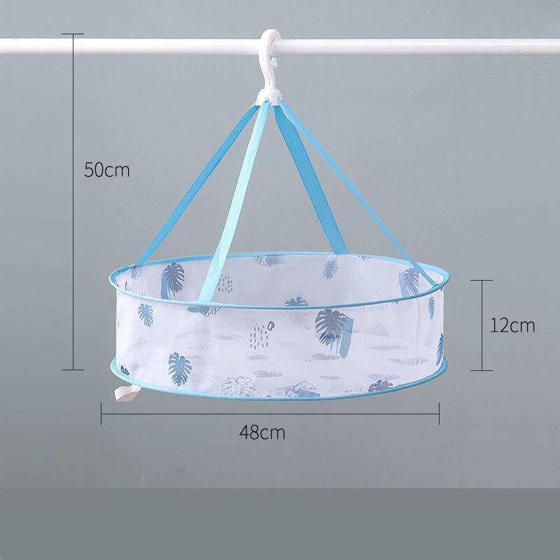 Cartoon Style Clothes Laundry Drying Net Single Double Layer Underwear Drying Basket Round Sweater Socks Drying Net Windproof: 2 layers D 61cm