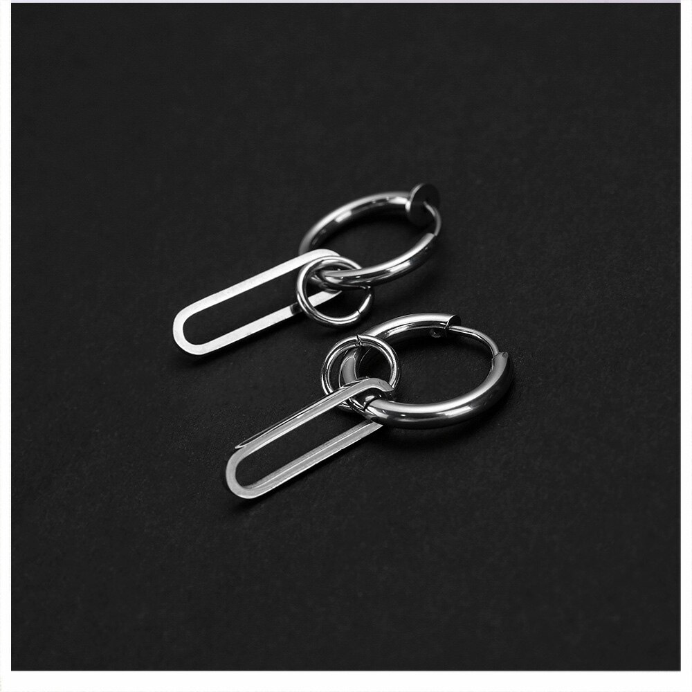 Vintage Skull Earrings for Women Goth Hoop Earrings Men Party Jewelry Aretes De Mujer Punk Piercing Stainless Steel Earrings
