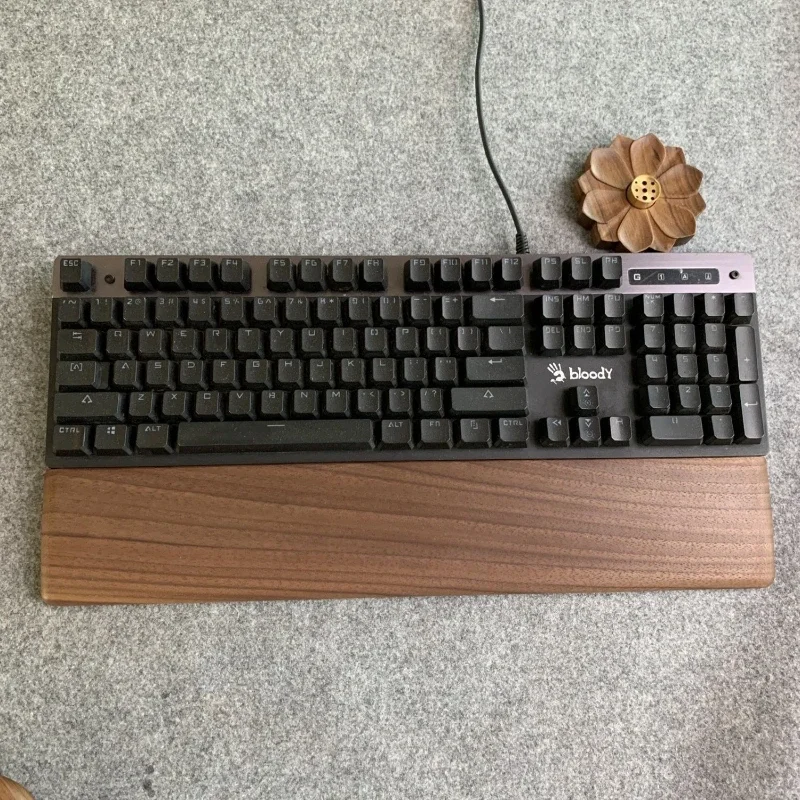 Black Walnut Mechanical Keyboard Wrist Rest Custom Gaming 60 75 87 98 104 Keys Ergonomic Thickened Rounded Corners Hand Rest