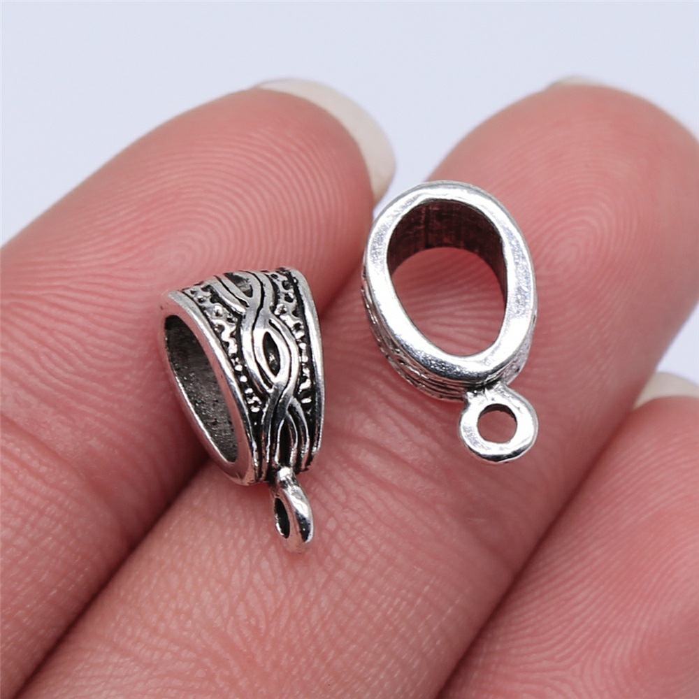 20pcs Connector Charms Bail Beads Antique Silver Color Bail Beads Charms Jewelry Findings DIY Bail Beads Charms Connector: B15167-15x9mm