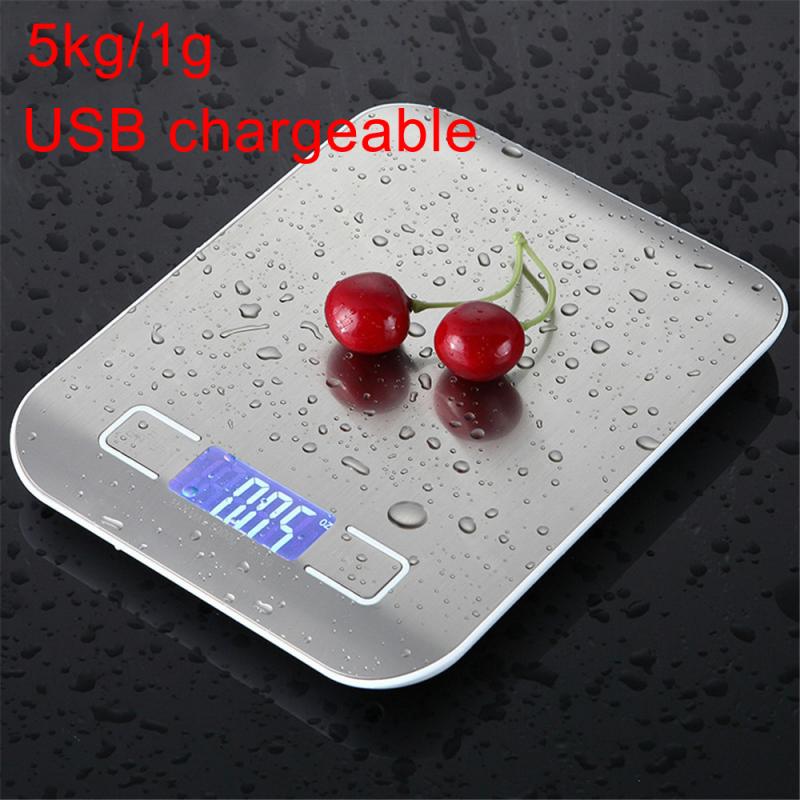 Mini balanza de cocina recargable por USB, balanza de peso alimentaria Digital, 5-10kg/1g, herramienta de medición de escalas de muestra LCD: 01