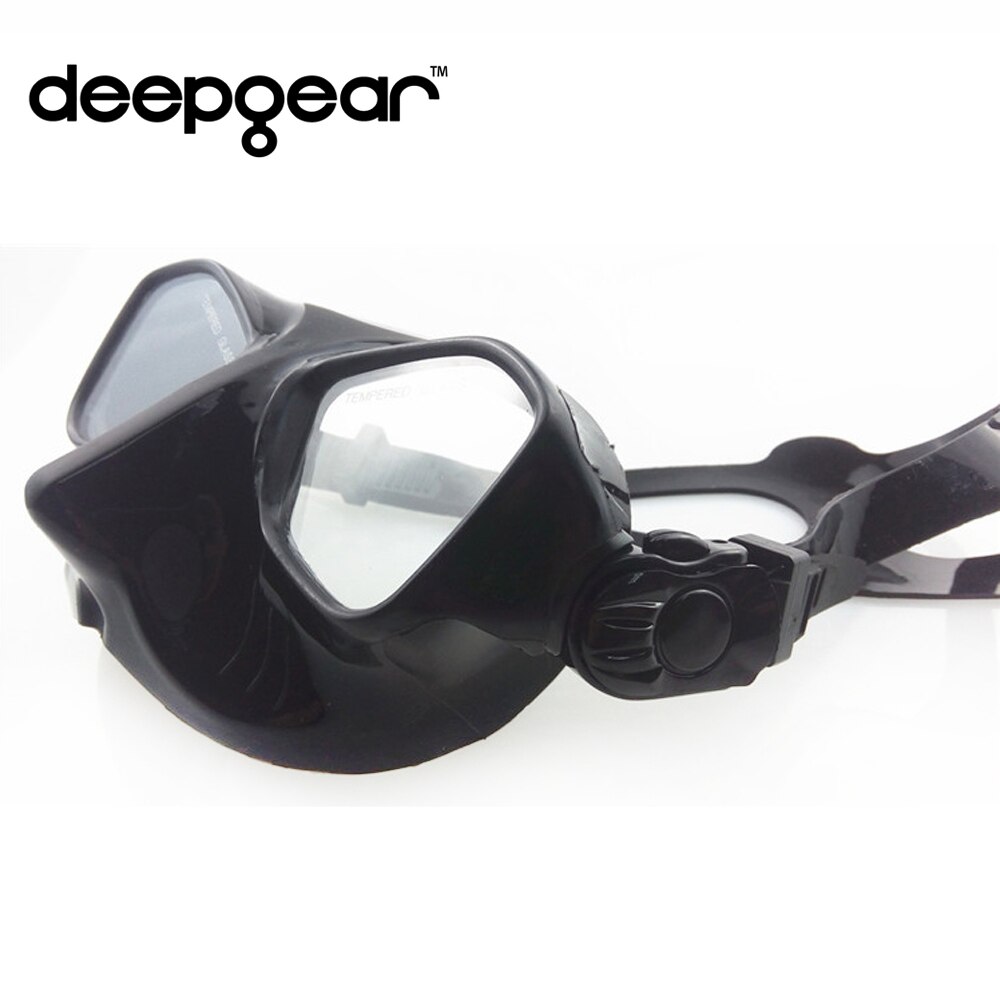 Deepgear spearfishing gear sort lavprofil spearfishing maske og fleksibel silikone snorkel fridykning maske og snorkel sæt