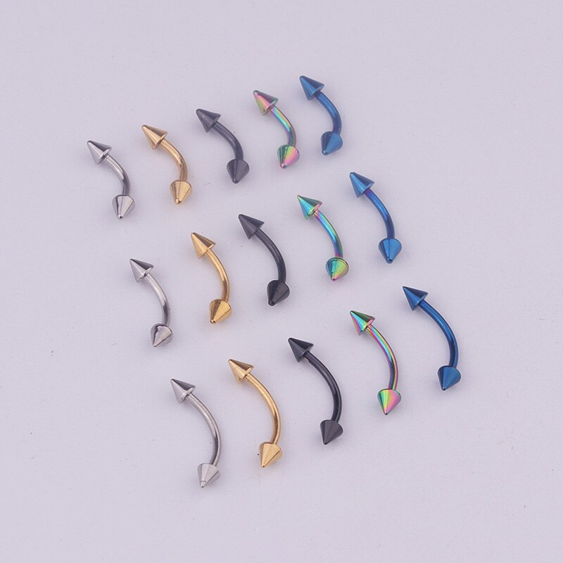 Lot de 5 Anneaux Sourcil - Barbell Courbé Acier Chirurgical 16G - Bijoux de Corps