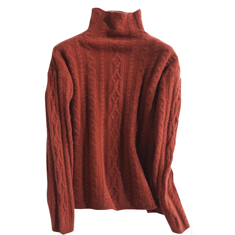 Kashmir sweater rullekrave kvinder merino uld pullover strikning blødt vintertøj sweater dame strik