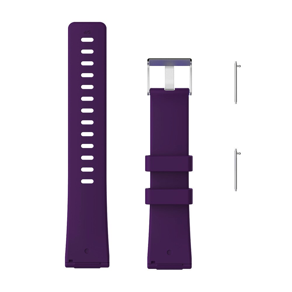 Silicone pulseiras de relógio para fitbit versa 2 esporte macio pulseira de substituição pulseira para fitbit versa lite acessório: ROXO / L