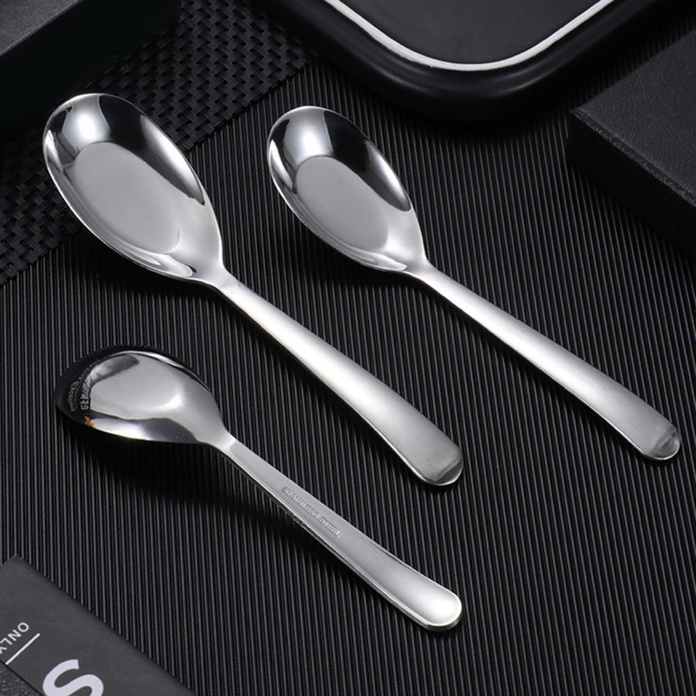 Soup Spoon Eco-friendly Rust-proof Stainless Steel Thickened Ice Cream Spoon Accessories for Home Stainless steel cutlery spoon
