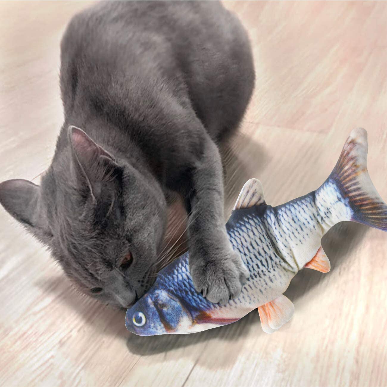 Electric Moving Fish Cat Toy, Realistic Plush Simulation Electric Wagging Fish Cat Toy ,Funny Interactive Pets