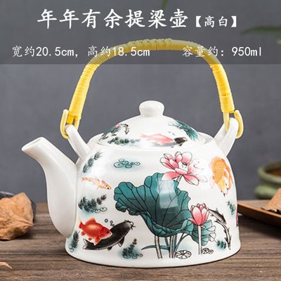 Old style teapot, ceramic tea set, retro Chinese style filtration, large capacity, household large-sized, single teapot: 12