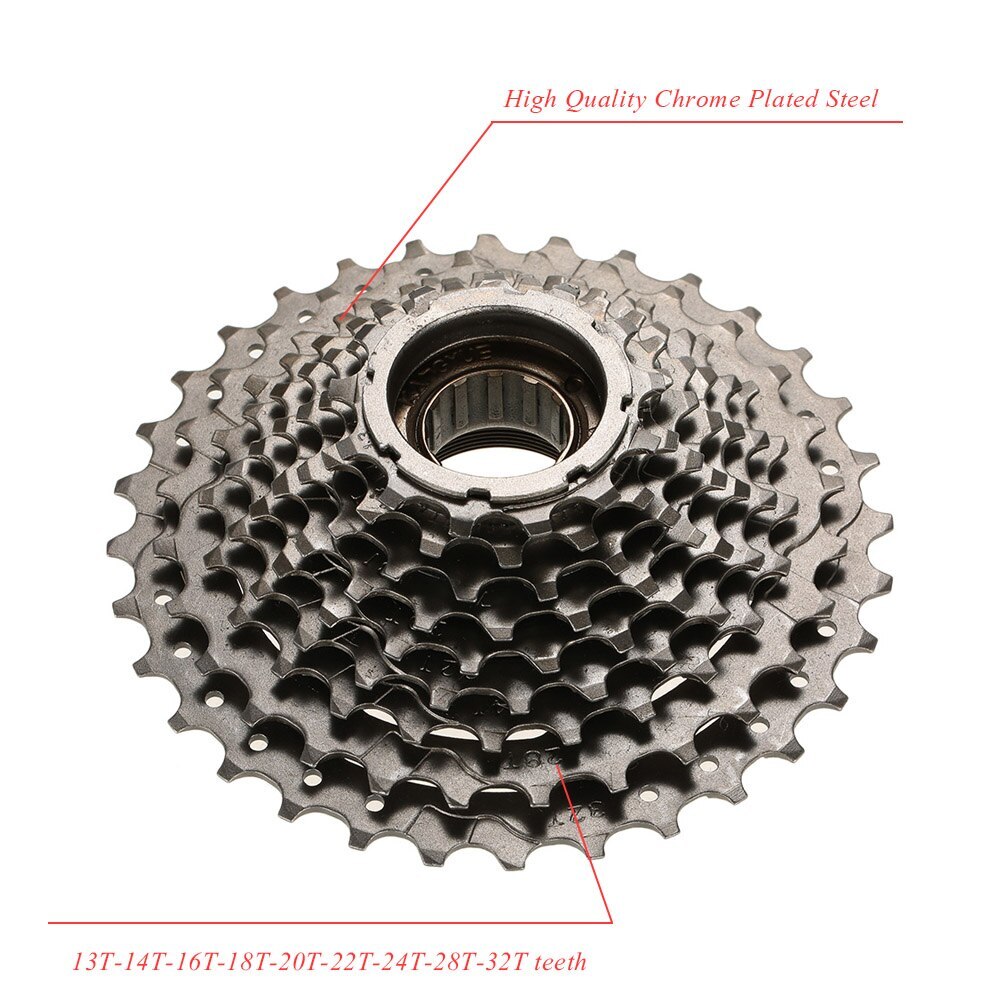 9 Speeds Flywheel MTB Mountain Bicycle Freewheel 9S Cassette Freewheel Crankset Bicycle Parts with Threaded Replacement Parts