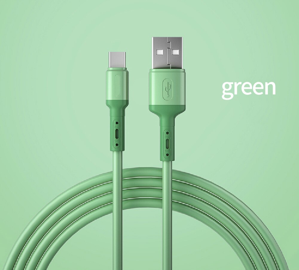 USB 5A Type C Cable For Samsung S20 Huawei P40 Mate 30 Mobile Phone Fast Charge Wire Cable Original Supercharge Super Charger: green