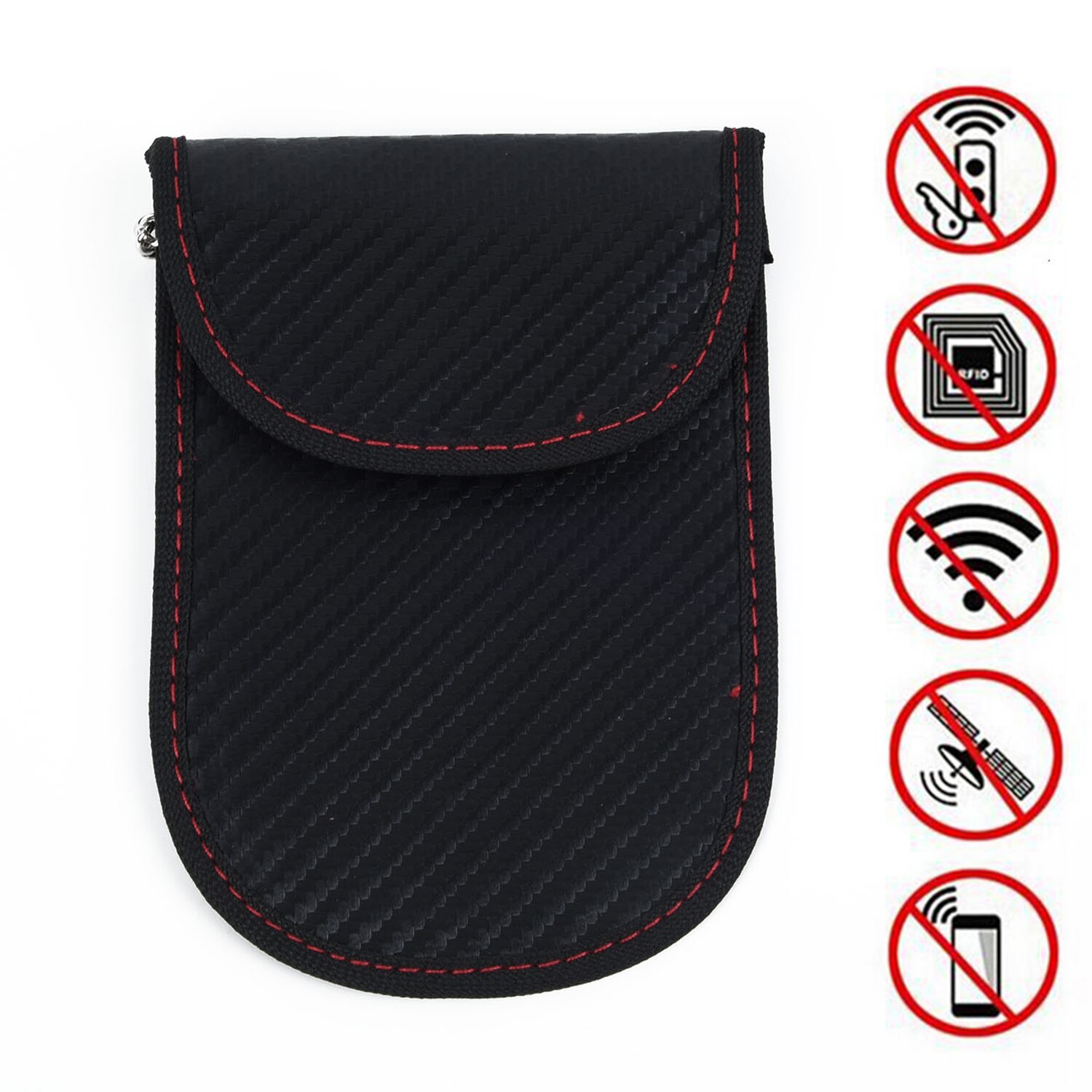 Signal RFID Car Key Cover Carbon Fiber Black WIFI LTE Shielding Pouch Bag
