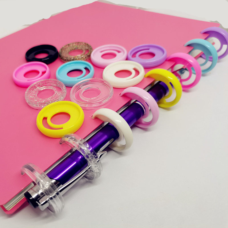 Anneau de reliure en plastique multifonction, 20 pièces, 28mm, trou rond, peut transporter un disque de reliure pour stylo, fournitures de reliure pour ordinateur portable à feuilles mobiles