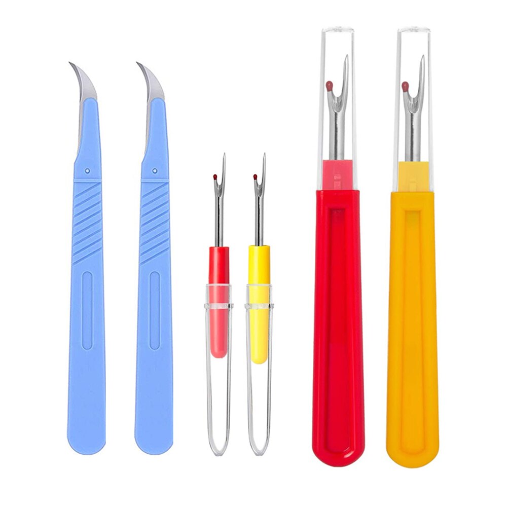 3/6/9Pcs Sewing Seam Ripper Thread Seam Remover Stitch Unpicker Thread Cutter Tool for Sewing Needlework Trimming Scissors Tool: Random color 6Pcs