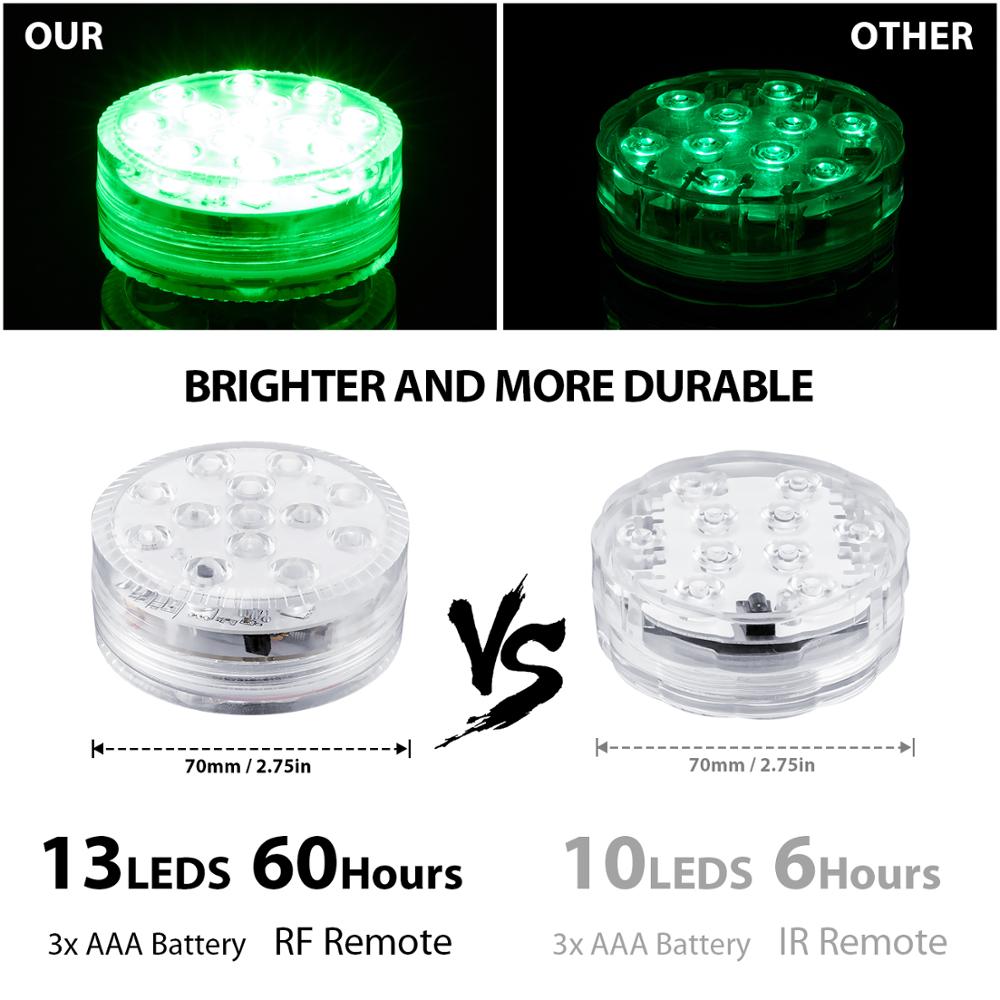 28key RF remote distance 50m Magnetic Submersible 13 Led RGB Light with Suction Cup for Fountain Pool Underwater Night Lamp