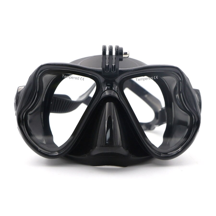 Speefish Scuba Diving Mask 4 Color adult Snorkeling Silicone Anti-fog Tempered glass Dive Equipment Wide Vision Swimming Goggles: 708GP-black