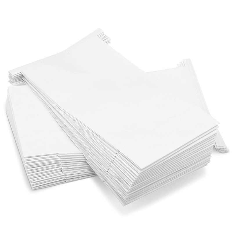 50 Uds bolsas para vomitar bolsas de vómito blancas para el movimiento de la mortaja y la pañoleta bolsa de vómito de papel desechable de viaje