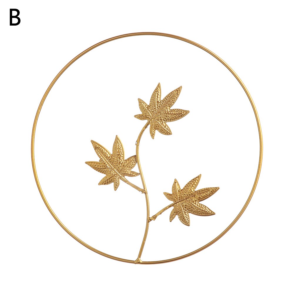 Luksus smijern veggheng ornament måke rund ginkgo blad bakgrunn veggdekorasjon stue vegg hjemmeinnredning: type-b