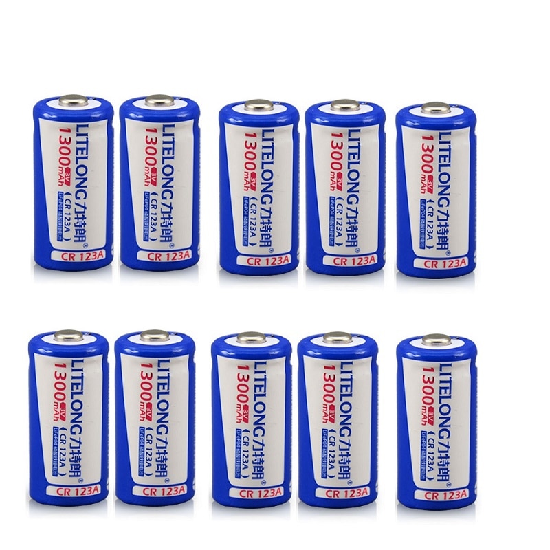 Originele grote capaciteit 1300 mah CR123A oplaadbare lithium batterij 3 v lithium batterij batterij 16340 batterij