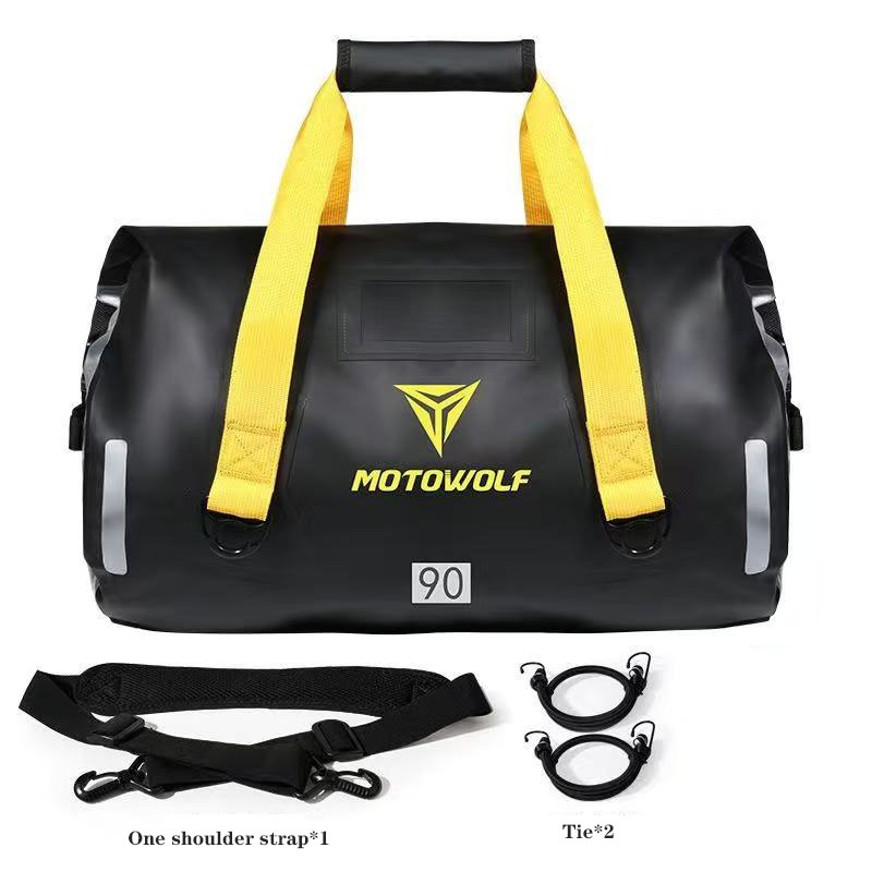 90L Universal Motorcycle Bags Waterproof Bag Motorbike Dry Duffel Bag for Travel,Motorcycling, Cycling,Hiking,Camping: black