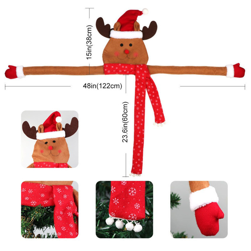 Sneeuwpop hoofd kerstboom topper decoratie hert kerstman kerstfeest feestelijk hangend ornament: Hert