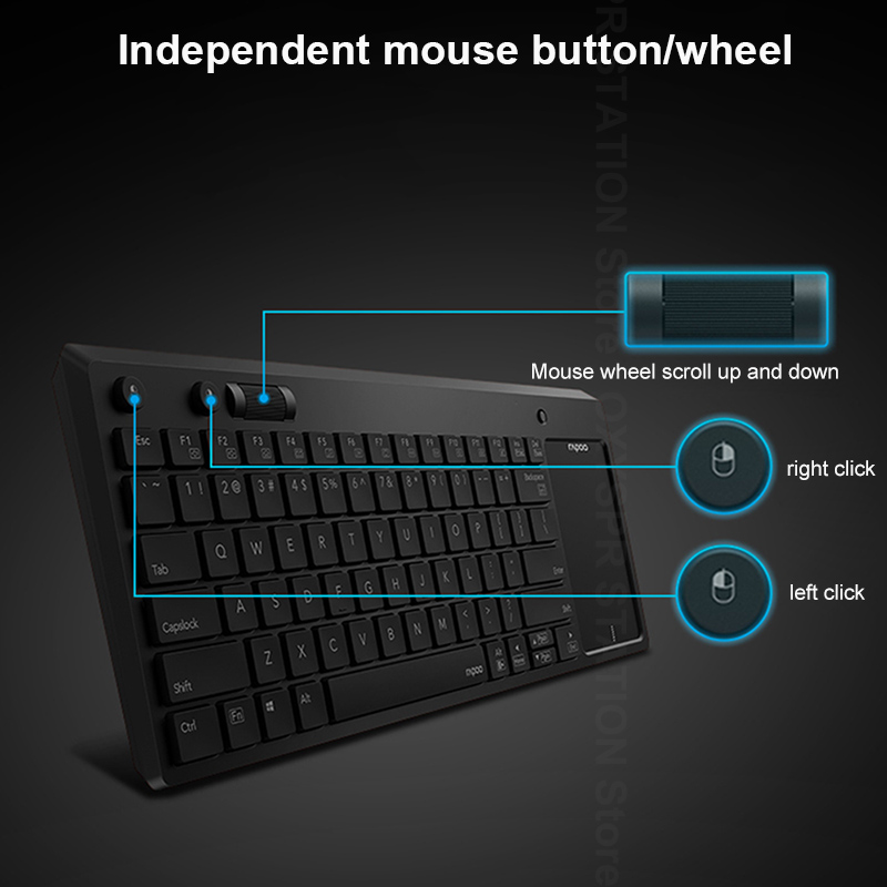 Originele Rapoo K2800 Wireless Touch Keyboard Usb 2.4G Draadloze Multimedia Toetsenbord Onafhankelijke Muis Knop Met Touchpad