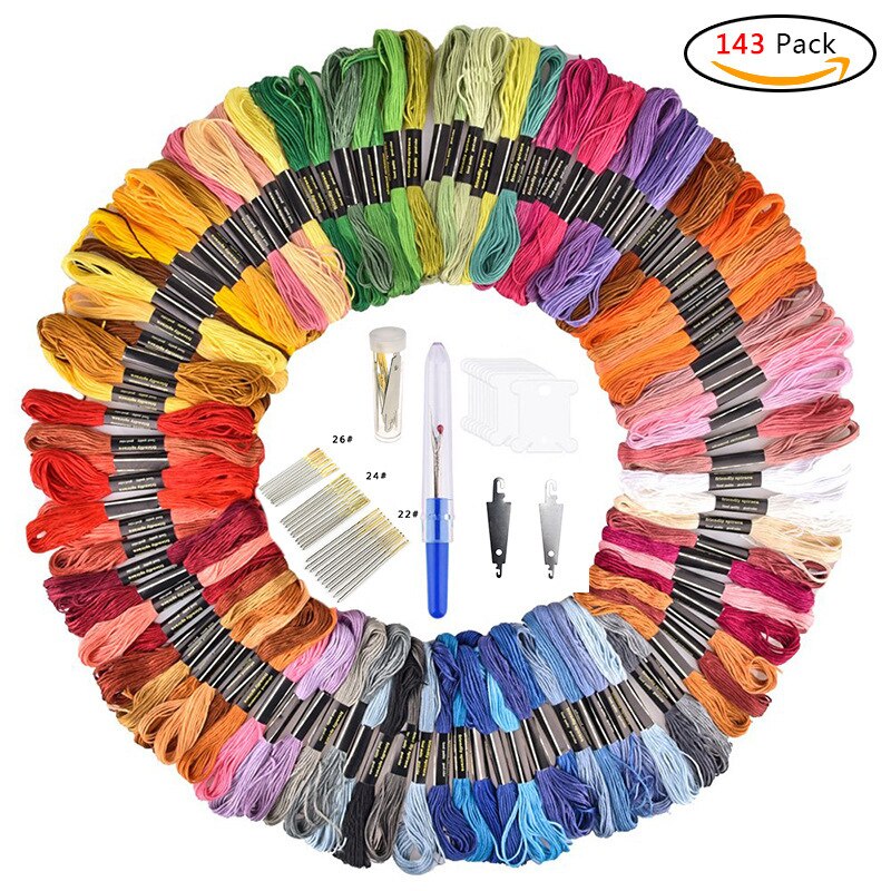 100 Color Cross Stitch Thread Ecological Cotton Thread Hand Woven Embroidery Thread Embroidery Thread Sewing Supplies: Default Title