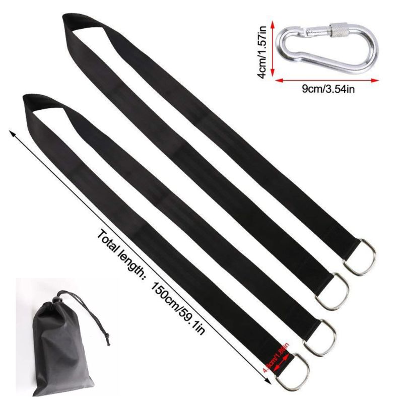 Boom Swing Opknoping Bandjes Kit Houdt 2000 Lbs 5ft Extra Lange Bandjes Met Haken Voor Boom Swing & Hangmatten Voor schommels Carry Pouch