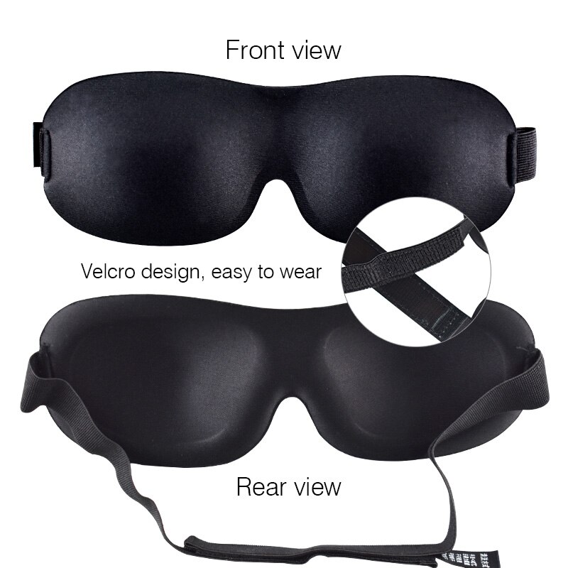 3d sovende øjenmaske svamp polstret skygge cover øjenskygge bærbar rejse bind for øjnene kontor øjenlap nat bandage send taske øreprop