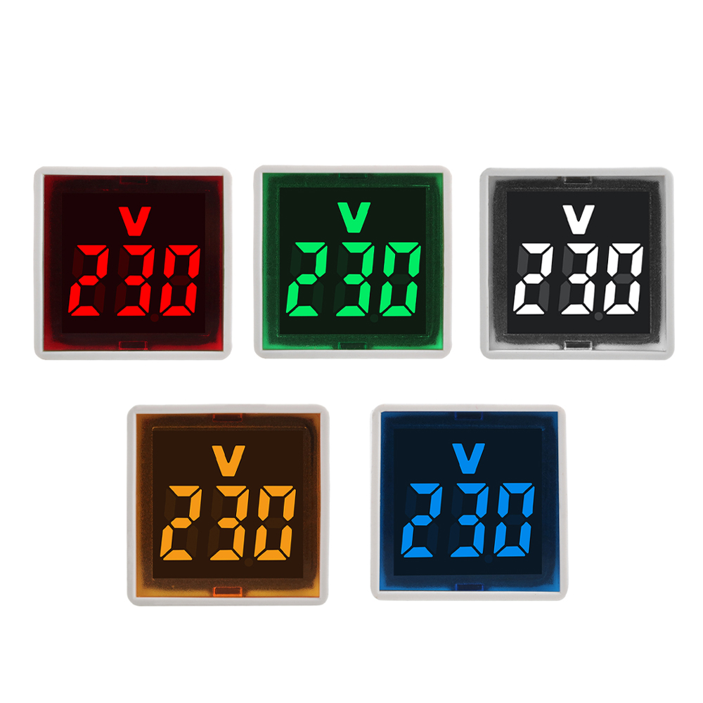 Ac 220v 50 ~ 500v led digital ac voltmeter indikator eu stik led digital ac voltmeter indikator strømforsyning spændingstest monitor