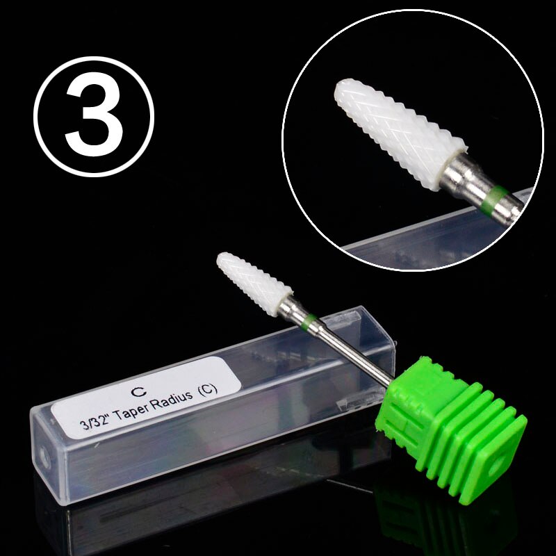 Wuf 1 Pcs Keramische Nail Boor Pedicure Machine Verwijderen Nail Eelt Bit Gereedschap Elektrische Boor 3/32 "Schacht nail Gereedschap