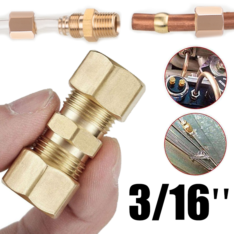 Raccords de tuyau de frein en laiton, raccords union de ligne de frein de voiture, connecteur droit, accessoires de joint de réparation de tuyau de frein, 3/16"