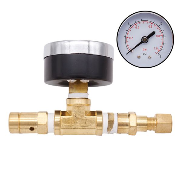 Spindelventil justerbar tryckavlastningsventil med mätare 0 ~ 15/60 psi ölbryggningsutrustning: 0-15 psi