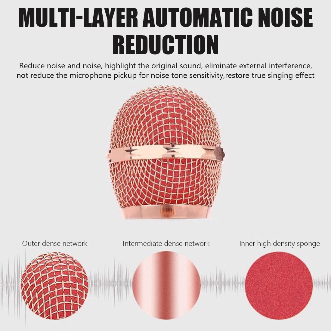 WS858 Senza Fili Bluetooth Microfono karaoke Microfono A Condensatore Professionale Microfono Radio studio di Registrazione Mic con la Luce del portato