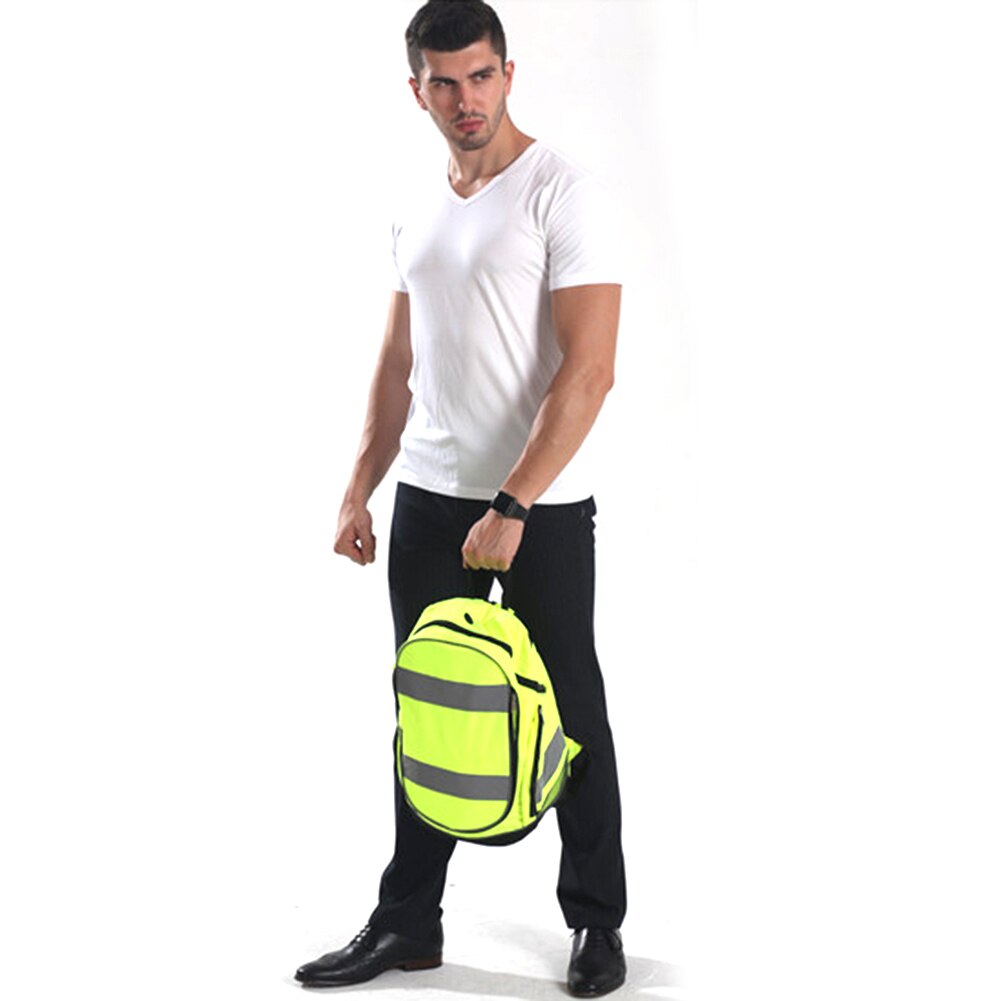 Fluorescent Green Cycling Backpack Night Reflective Luminous Riding Resistant Safety Backpack Unisex Outdoor Sports Bag