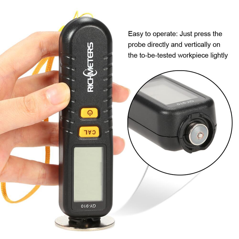 GY910 Digital Coating Thickness Gauge 1 micron/0-1300 Car Paint Tool Film Thickness Tester Meter Measuring FE/NFE