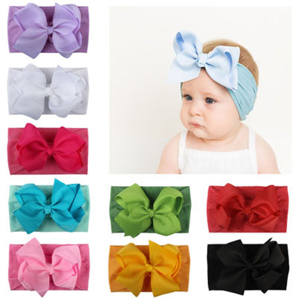 Girls Baby Toddler Turban Solid Headband Hair Band Bow Accessories Headwear Kids Baby Hair Accessories Головной Убор
