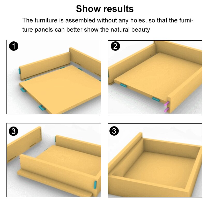 10pcs Panel Furniture Invisible Links Plastic Fasteners Cupboard Wardrobes U-Shaped Generation Three-In-One Link U-Shaped Nails