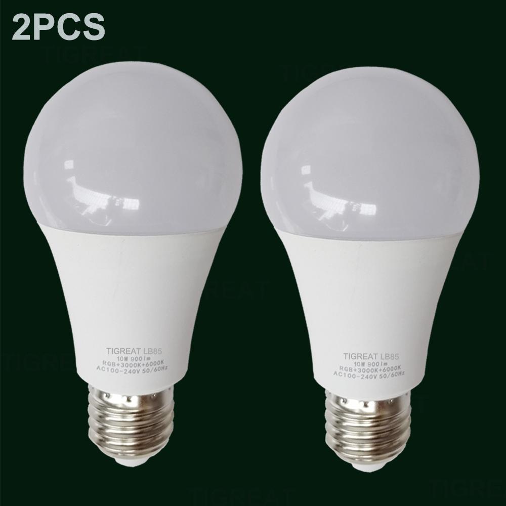 Clever WiFi Glühbirne 10W RGB + W + C Clever Glühbirne Lampe Tuya Fernbedienung Clever leben kompatibel mit Alexa Google Assistent: 2pcsmartbulb