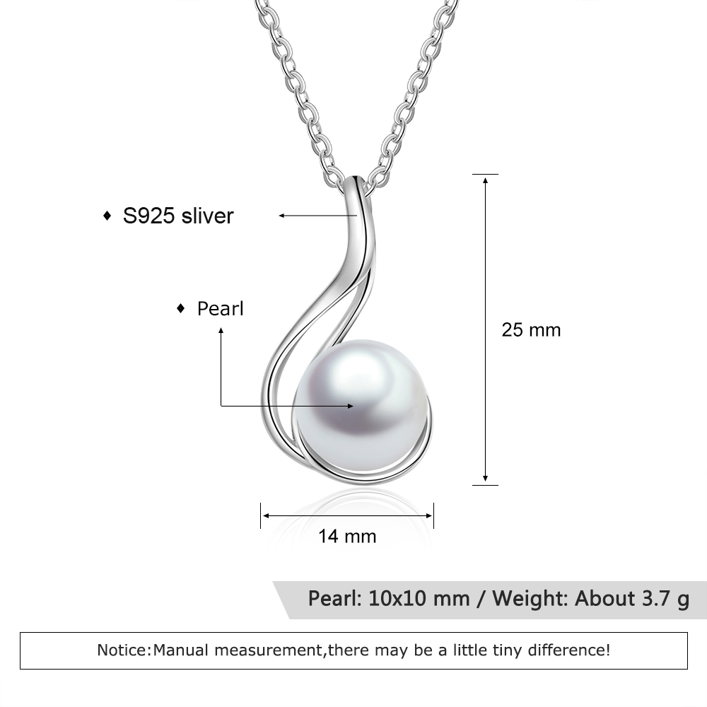 Fijne Sieraden 925 Sterling Zilveren Parel Hanger Ketting Geometrische Stijl Ketting Ketting Vrouwen Accessoires (JewelOra NE103195)