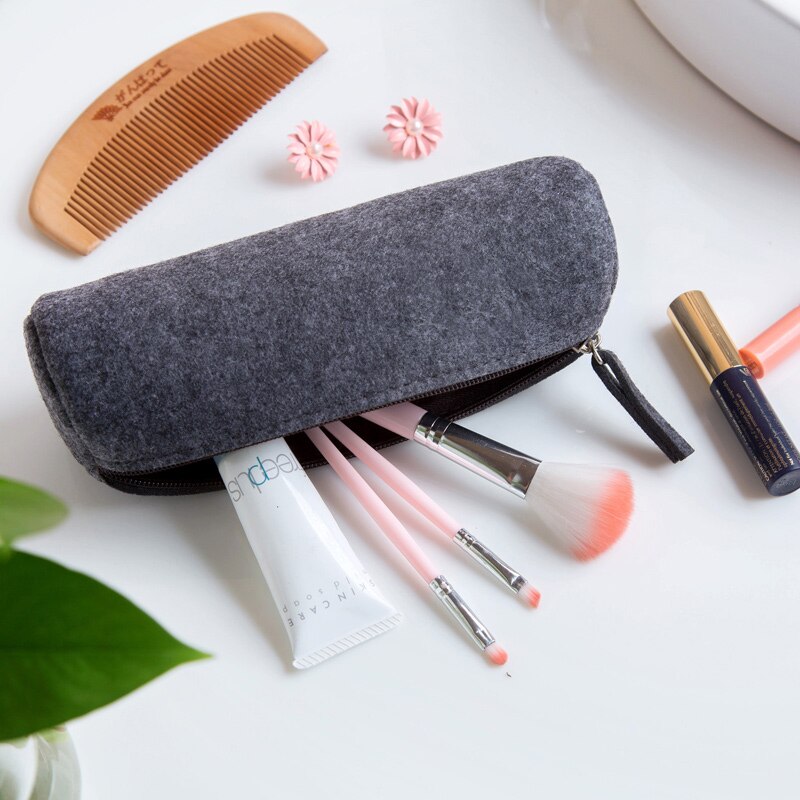 Minimalism Felt Pencil Bag Fabric Pencil Case Stationery Pouch Purse Storage Bag School Supplies Office Supplies Pencil Boxs