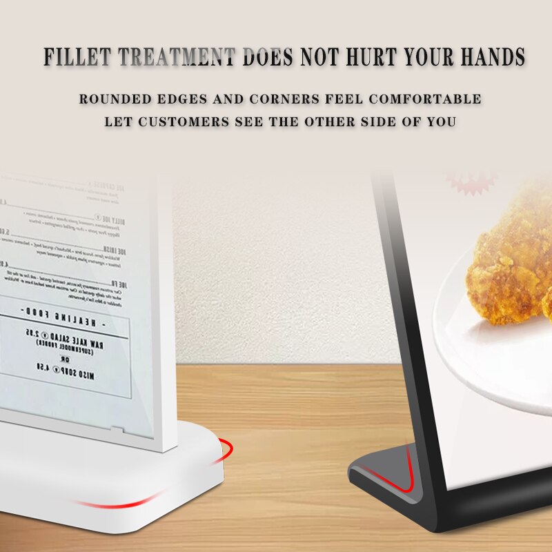 A4/A5/A6Acrylic Panel Menu Display Stand L-Shaped Vertical Table Card Table Brand High-End Plastic Wine Catalog Menu Name Card