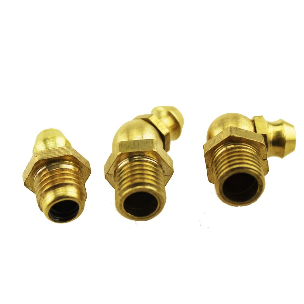 5Pcs 10Pcs M6 M8 M10 Buitendraad 1Mm Pitch 45 90 Graden Rechte Messing Hydraulische Zerk Vet tepel Fittings