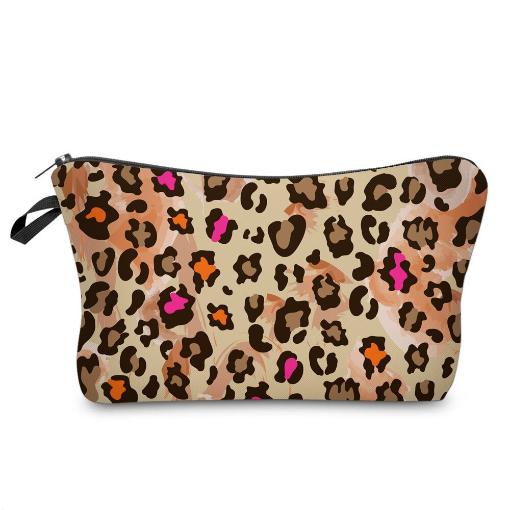 Deanfun Geel Luipaard 3D Afdrukken Kleine Cosmetische Bag Stijlvolle Zachte Schattige Wasbaar Opbergtas Make-Up Reistas 51658: Default Title