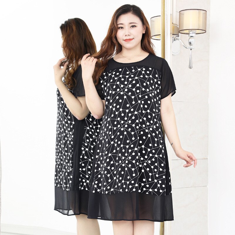 TUHAO 10XL 9XL 8XL 7XL Women Dress Mother Mom Casual Dresses Plus Size Women's Polka Dot Dress Summer Dresses WM74: 9XL